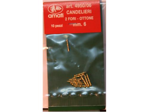 Candelieri in ottone con 2 fori alt. mm.6 - art.4950/06 - Amati