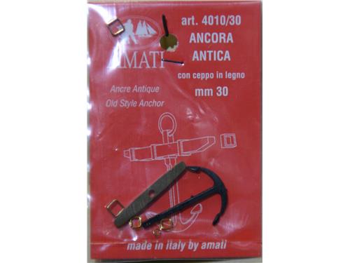 Ancora antica con ceppo in legno mm.30 - art. 4010/30 - Amati