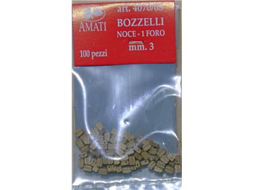Bozzelli in noce 1 foro mm. 3 - Art.4070/03 - Amati