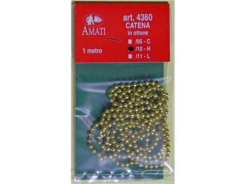 Catena in ottone saldata tipo H - art. 4360/10-H - Amati