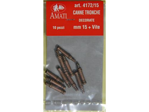 Canne tronche decorate mm. 15 + vite - art. 4172/15 - Amati