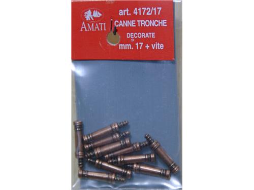 Canne tronche decorate mm. 17 + vite - art. 4172/17 - Amati