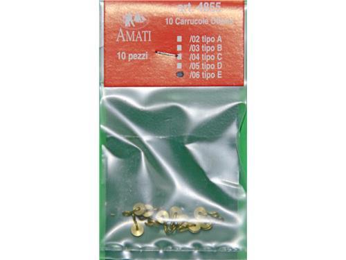 Carrucole in ottone tipo E - art. 4855/06 - Amati