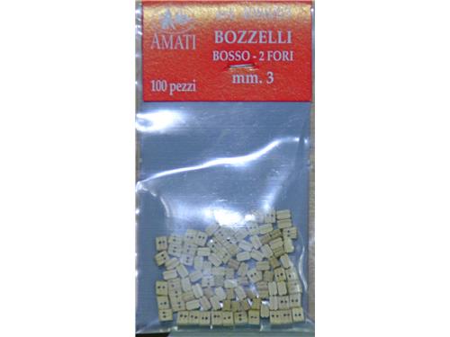 Bozzelli legno bosso 2 forii mm. 3 - art. 4088/03 - Amati