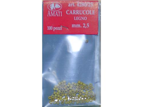 Carrucole in legno mm.2,5 - art. 4280/25 - Amati