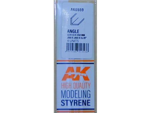 Profilato in stirene profilo L (mm. 1,50x1,50 lunghezza 350) - art AK6559 - AK