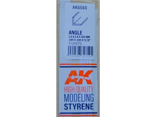 Profilato in stirene profilo L (mm. 2x2 lunghezza 350) - art AK6560 - AK
