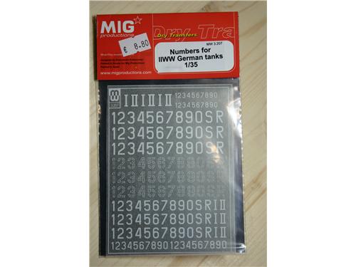 Trasferibili per numeri per IIWW German tanks 1/35 - Mig