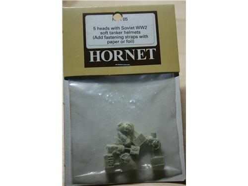 5 heads with Soviet WW2 soft tanker helmets -HH05- modelli hornet