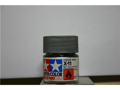 X-11 - chrome silver - colori acrilici Tamiya