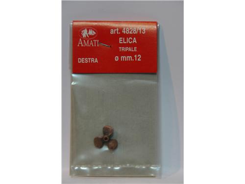 Elica tripale in metallo mm. 12 destra - art.4828/13 - Amati