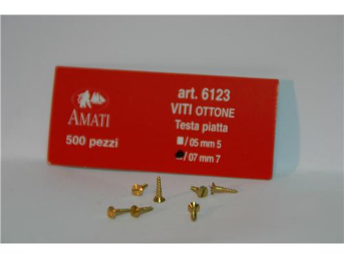 Viti in ottone testa piatta mm. 7 - art. 6123/07 - Amati