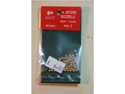 Bozzelli in noce (1 occhio) mm. 2 - art. 4070/02 - Amati