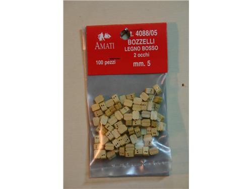 Bozzelli legno bosso 2 occhi mm. 5 - art. 4088/05 - Amati