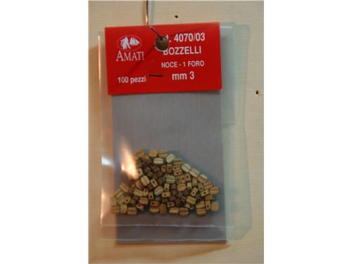 Bozzelli in noce 1 foro mm. 3 - Art. 4070/03 - Amati