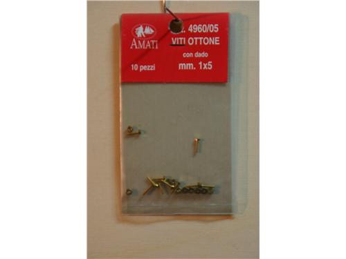 Viti in ottone con dado mm. 1x5 - Art. 4960/05 - Amati