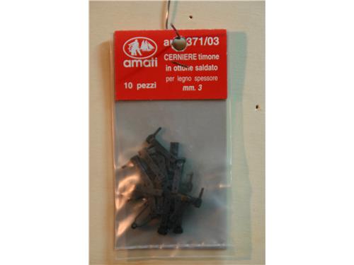 Cerniere timone in ottone saldato per legno spessore mm.3 - Art. 4371/03 - Amati