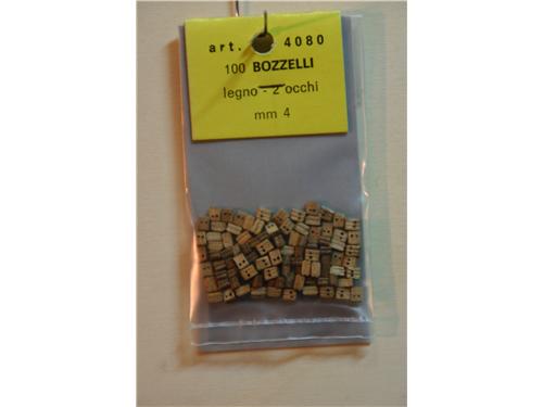 Bozzelli in legno - 2 occhi mm.4 - art. 4080/04 - Amati