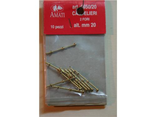 Candelieri in ottone con 2 fori alt. mm.20 - art.4950/20 - Amati