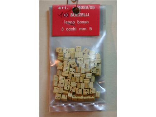 Bozzelli in legno di bosso co 3 occhi mm. 5 - art. 4089/05 - Amati