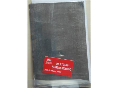 Foglio in stagno mm. 0,2 dimensioni mm.150X100 - art.2700/40 - Amati