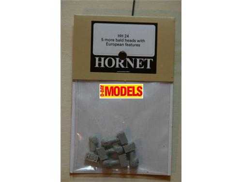 teste per figurini - 5 more bald heads with European features - HH24 - modelli Hornet