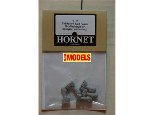 teste per figurini - 5 different bald heads (Add hairstyle or headgear as desired) - HH16 - modelli Hornet