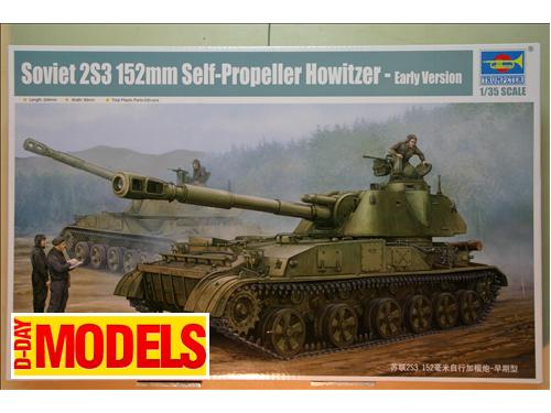 Soviet 2S3 152mm Self-Propelled Howitzer(early version)- kit carri 1/35 Trumpeter